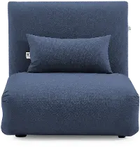 Navy Blue Folding Theater Lounger Chair and Fold Out Bed - Sutton