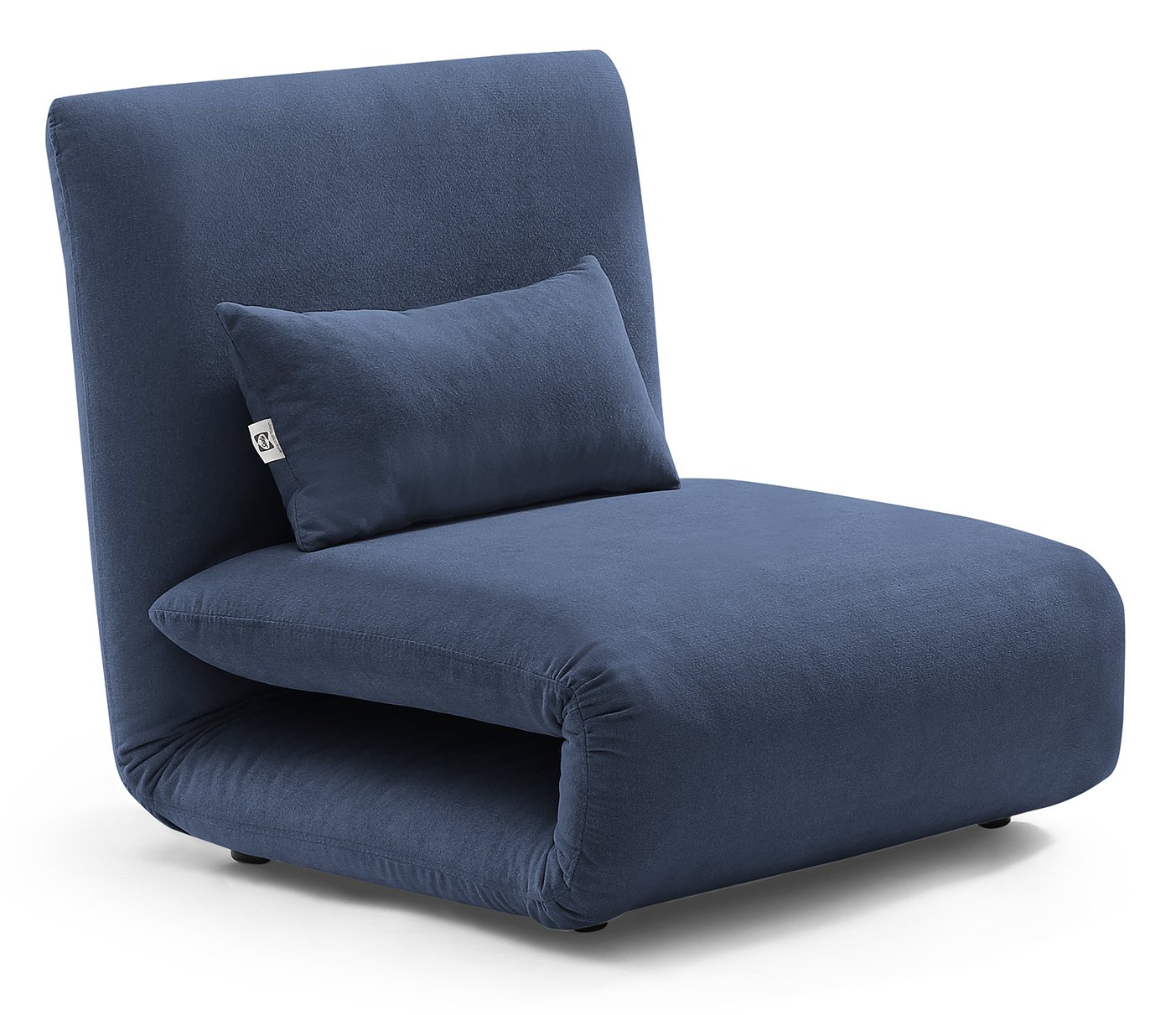 Navy Blue Folding Theater Lounger Chair and Fold Out Bed - Sutton-2