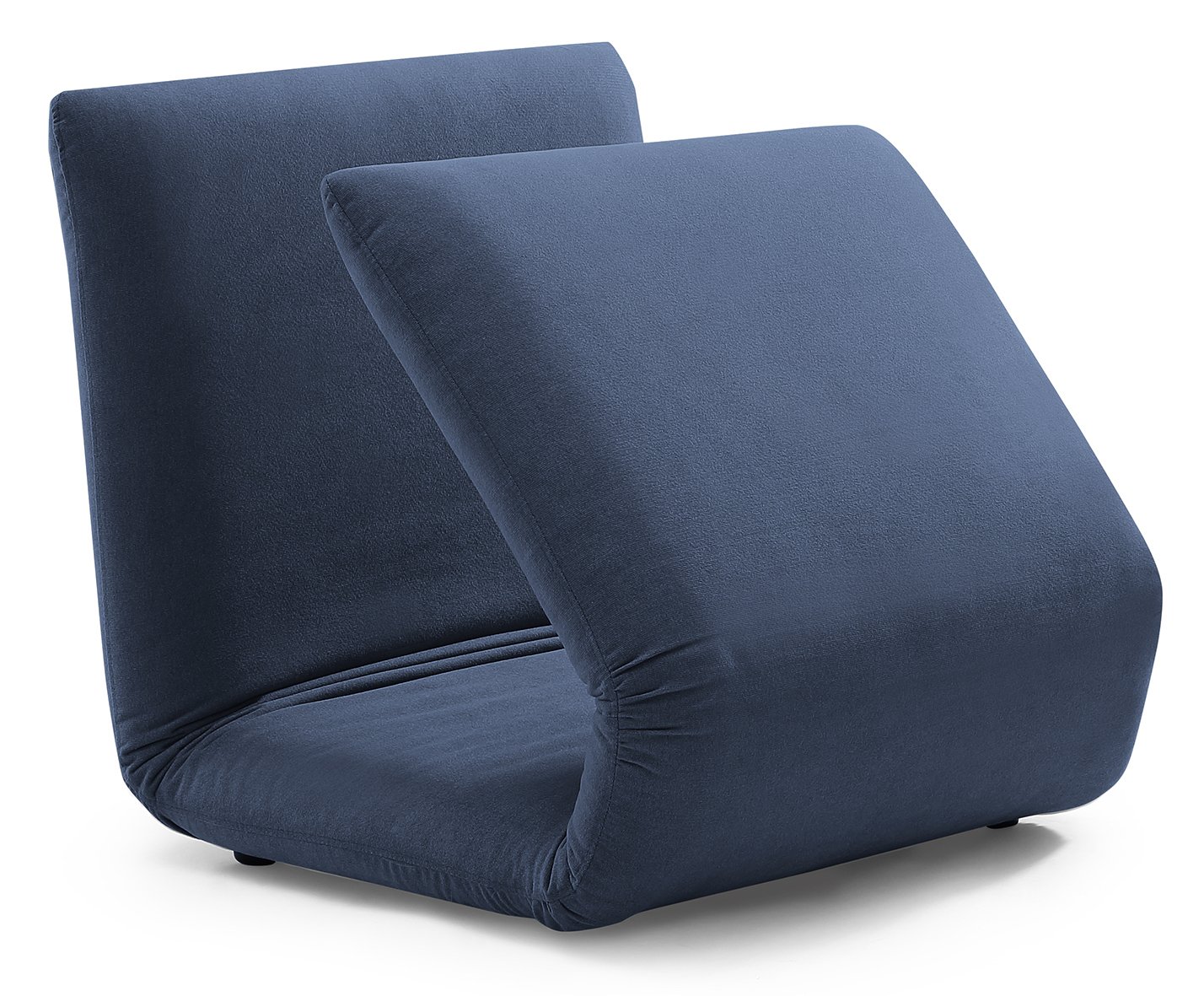 Navy Blue Folding Theater Lounger Chair and Fold Out Bed - Sutton-5