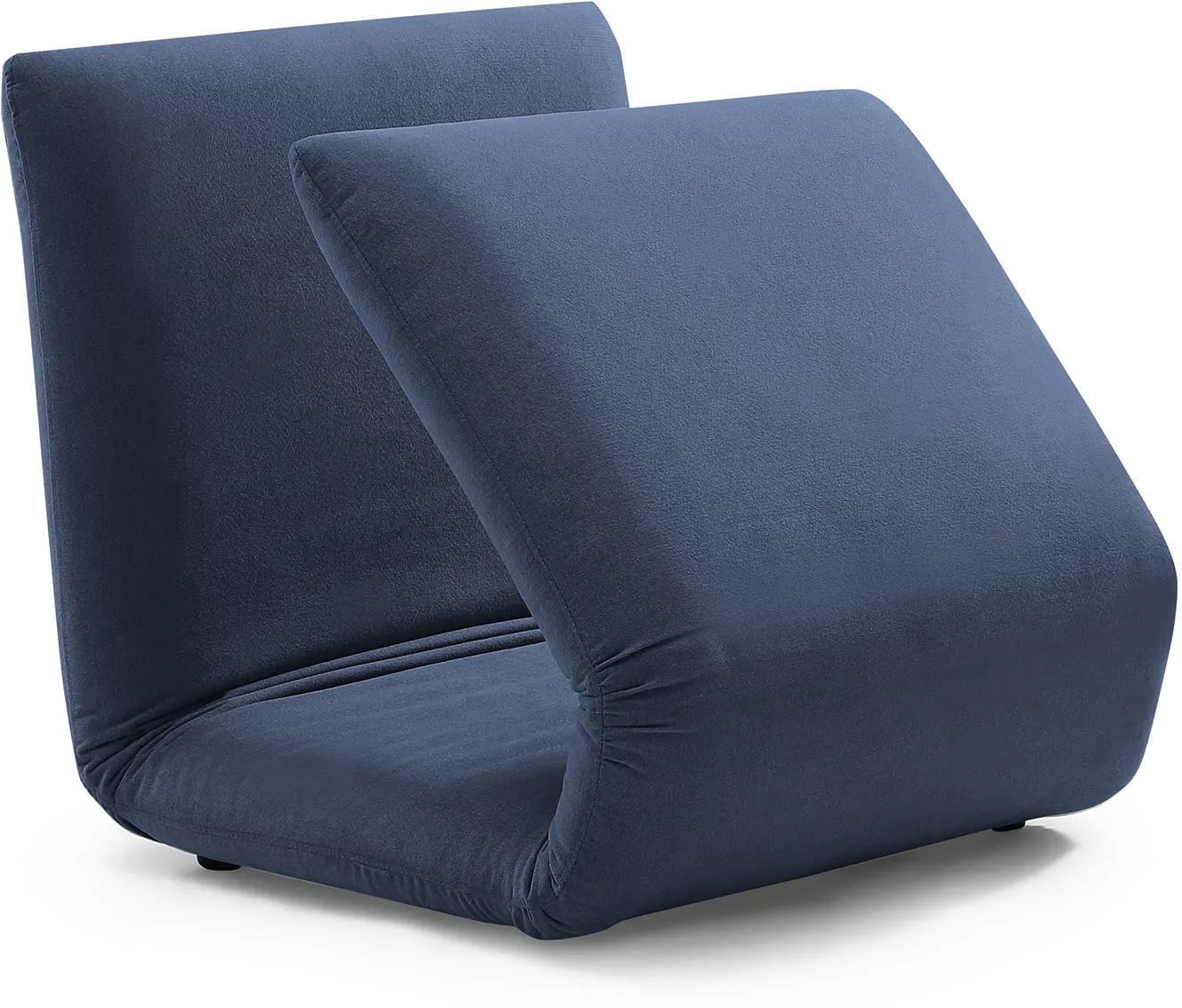 Navy Blue Folding Theater Lounger Chair and Fold Out Bed - Sutton-5