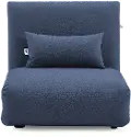 Sutton Blue Folding Lounger Chair and Fold Out Bed