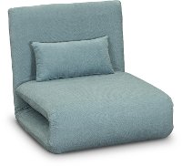Teal Folding Theater Lounger Chair and Fold Out Bed - Sutton