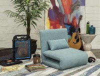 Teal Folding Theater Lounger Chair and Fold Out Bed - Sutton-4