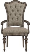 Traditional Brown Upholstered Dining Room Arm Chair - Heath Park