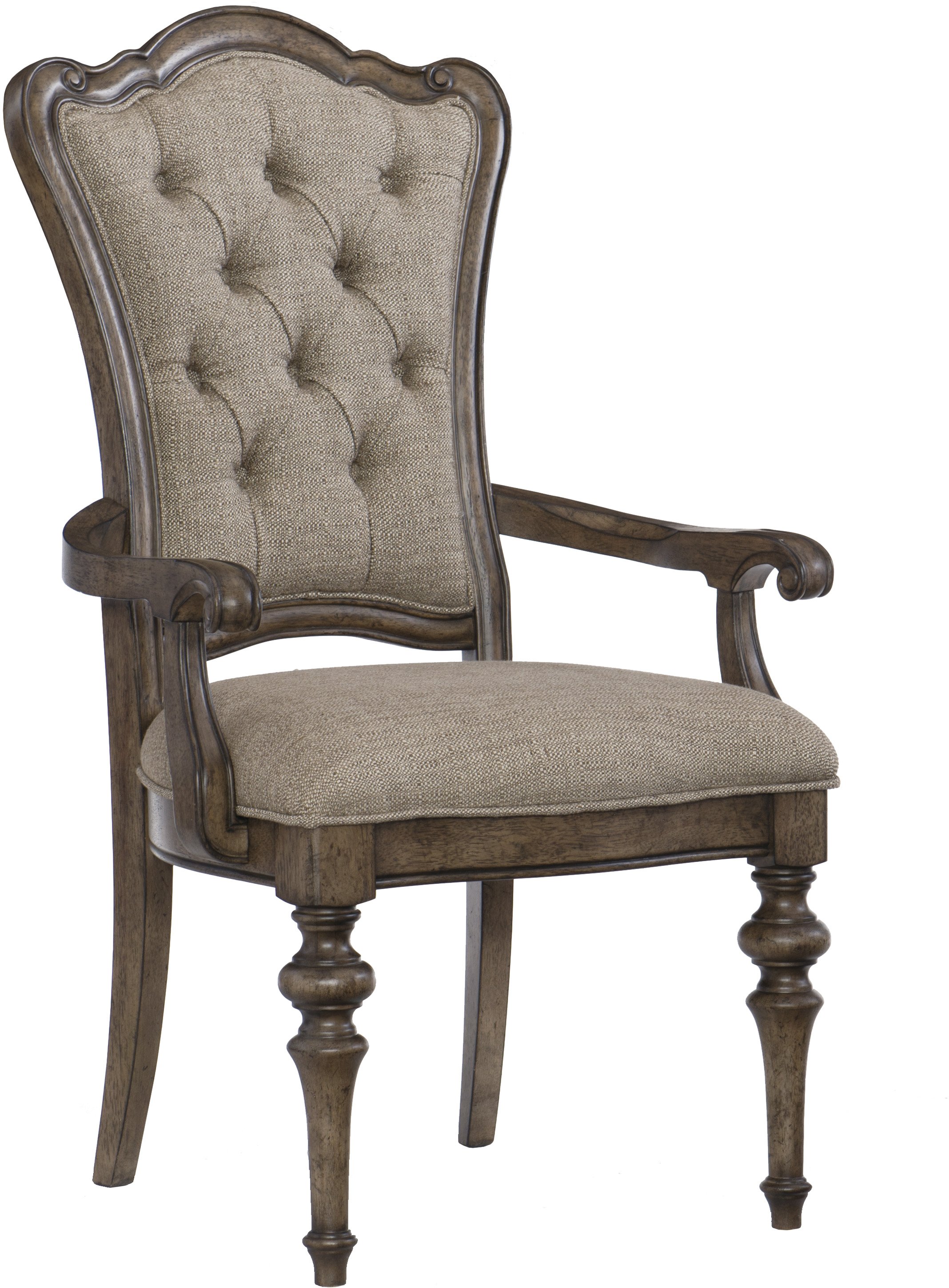 Traditional Brown Upholstered Dining Room Arm Chair - Heath Park-4