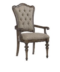 Traditional Brown Upholstered Dining Room Arm Chair - Heath Park-4