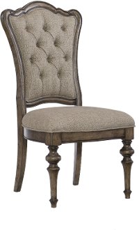 Traditional Brown Upholstered Dining Room Chair - Heath Park