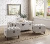 Taupe Button Tufted Storage Ottomans Set of 3 - Sachi