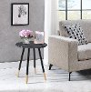 Black Round Modern Chairside Table - Heidi