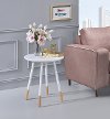 Clearance White Round Modern Chairside Table - Heidi