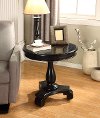 Wooden Black Round Accent Table - Constance