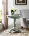 Wooden Gray Round Accent Table - Constance