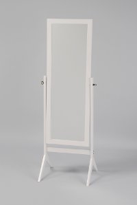White Transitional Cheval Mirror