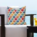 Multi Color Distressed Geometric Indoor-Outdoor Throw Pillow