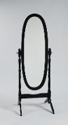 Black Traditional Oval Cheval Mirror