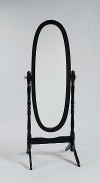 Black Traditional Oval Cheval Mirror
