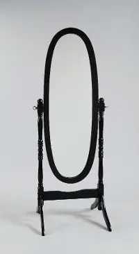 Black Traditional Oval Cheval Mirror