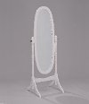 White Traditional Oval Cheval Mirror