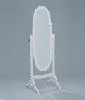 White Traditional Oval Cheval Mirror