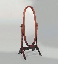 Cherry Traditional Oval Cheval Mirror