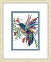 Multi Color Hummingbird Framed Wall Art Under Glass