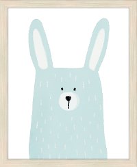 Blue Bunny Framed Canvas Wall Art