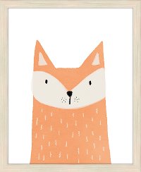 Orange Fox Canvas Framed Wall Art