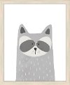 Gray Raccoon Framed Canvas Wall Art