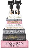 Multi Color Books and Shoes Wall Art on Glass