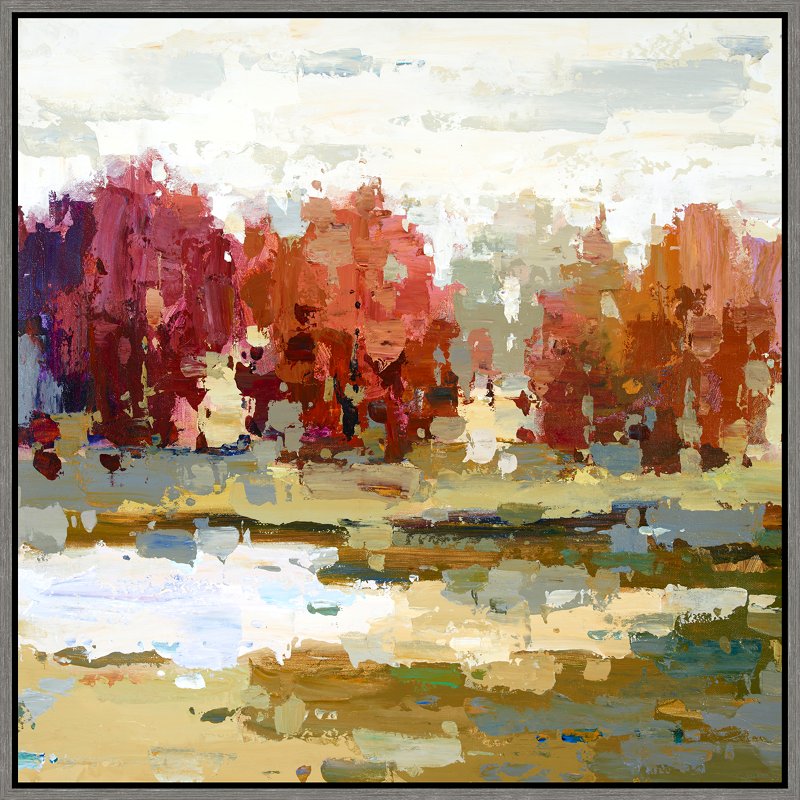 Multi Color Contemporary Landscape Framed Canvas Wall Art Rc Willey Furniture Store