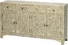 White and Ivory Inlay Dining Sideboard - Stella