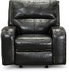 Black Leather-Match Glider Recliner - Megan