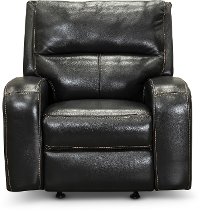 Black Leather-Match Glider Recliner - Megan