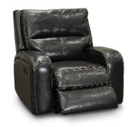 Black Leather-Match Glider Recliner - Megan-2