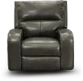 Megan Gray Leather-Match Glider Recliner