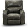 Slate Gray Leather-Match Glider Recliner - Megan
