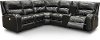 Black Leather-Match 6 Piece Power Reclining Sectional Sofa - Megan