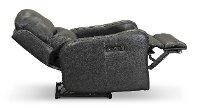 Charcoal Gray Leather-Match Power Recliner with Power Lumbar and Headrest - Chia-3