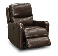 Mahogany Leather-Match Power Recliner with Power Lumbar and Headrest - Chia-2