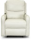 Ice White Leather-Match Power Recliner with Power Lumbar and Headrest - Chia