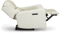 Ice White Leather-Match Power Recliner with Power Lumbar and Headrest - Chia-3