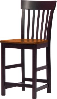 Black and Brown 24 Inch Splat Back Counter Height Stool - Arlington-2