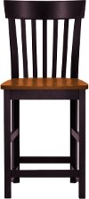 Clearance Black and Brown 24 Inch Splat Back Counter Height Stool - Arlington