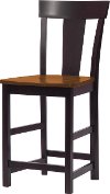 Black and Brown 24 Inch Rake Back Counter Height Stool - Arlington