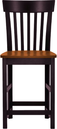 Black and Brown 24 Inch Splat Back Counter Height Stool - Arlington-2