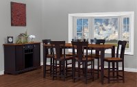 Black and Brown 5 Piece Counter Height Dining Set with Splat Back Stools - Arlington