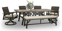 6PC:GLENWD/T,2A,2S,B Ash Gray 6 Piece Patio Dining Set - Glenwood