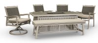 White 6 Piece Patio Fire Dining Set - Lake House