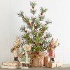 23 Inch Pine Tree Arrangement with Red Jingle Bells
