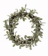 Green and White Faux Mistletoe Round Wreath